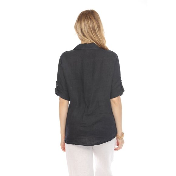 Navy Button Up Collared Shirt - Picture 7 of 12